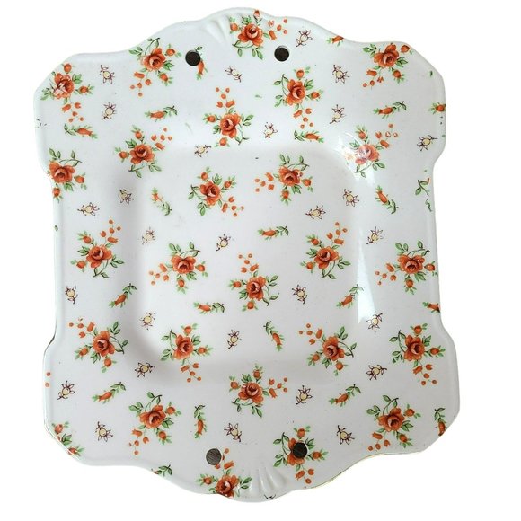 MM Other - Floral Porcelain Serving Relish Tray Marked MM Made in Japan Missing Wood Handle